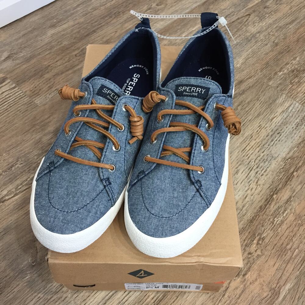 Sperry Women's Crest Vibe Sneaker US 8.5M Crepe Navy Casual Slip-Ons -NWT
